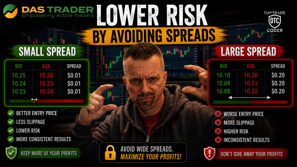 Lower Your Risk by Avoiding Large Spreads - DAS Trader Pro